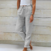 Monika | Elasticated linen trousers
